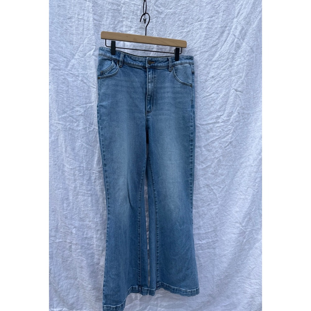 Rolla's Eastcoast Flare Jeans Womens Blue High Rise Wide Leg Denim Size 32 14